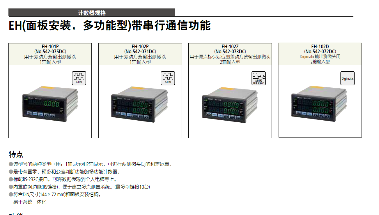 三丰光栅测量仪542-075DC 542-071DC